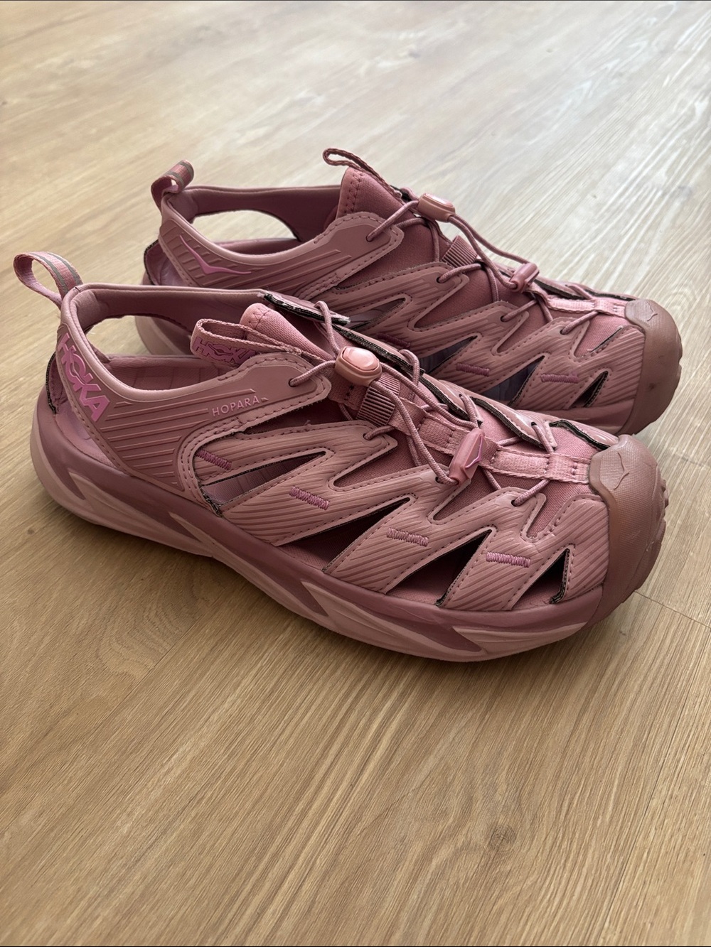 Hoka Hopara Hybrid Sandal-Sneaker in Dusky Rose